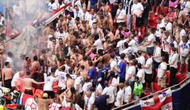 Security intervene as fight breaks out among PSG fans at Champions League final