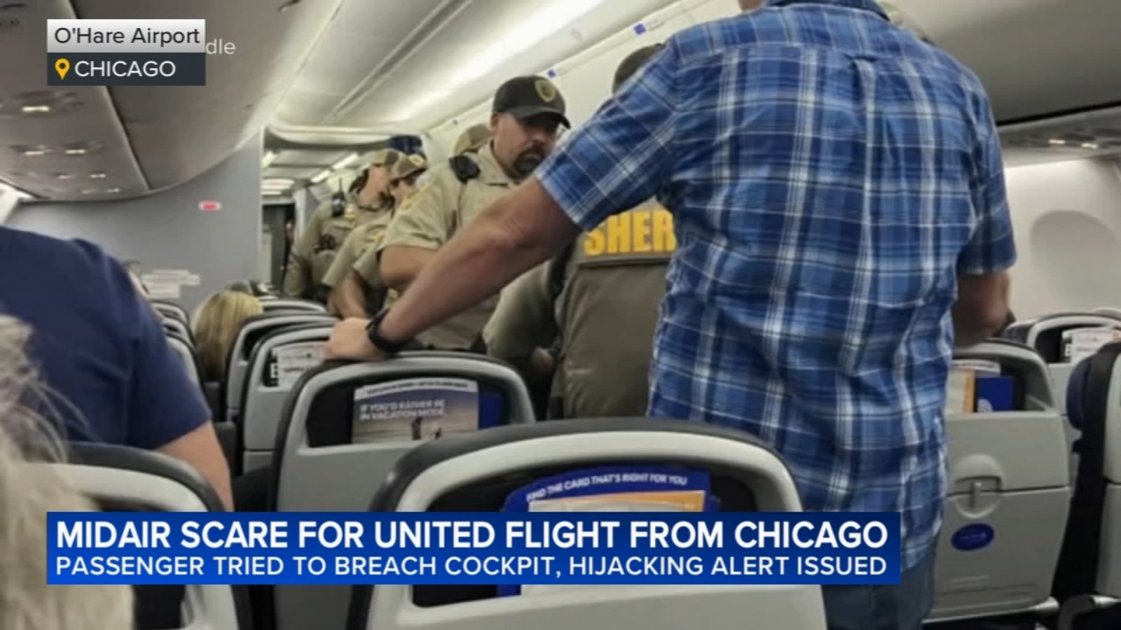 United flight diverted to Madison: Man tries to breach cockpit of United Airlines flight 2005 from Chicago, forces hijacking alert