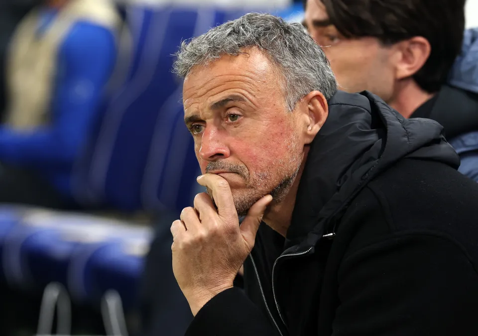 PSG manager Luis Enrique looks on