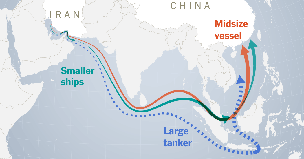 Maps: How Iran's Oil Exports Are Still Headed Towards China During the U.S. Blockade