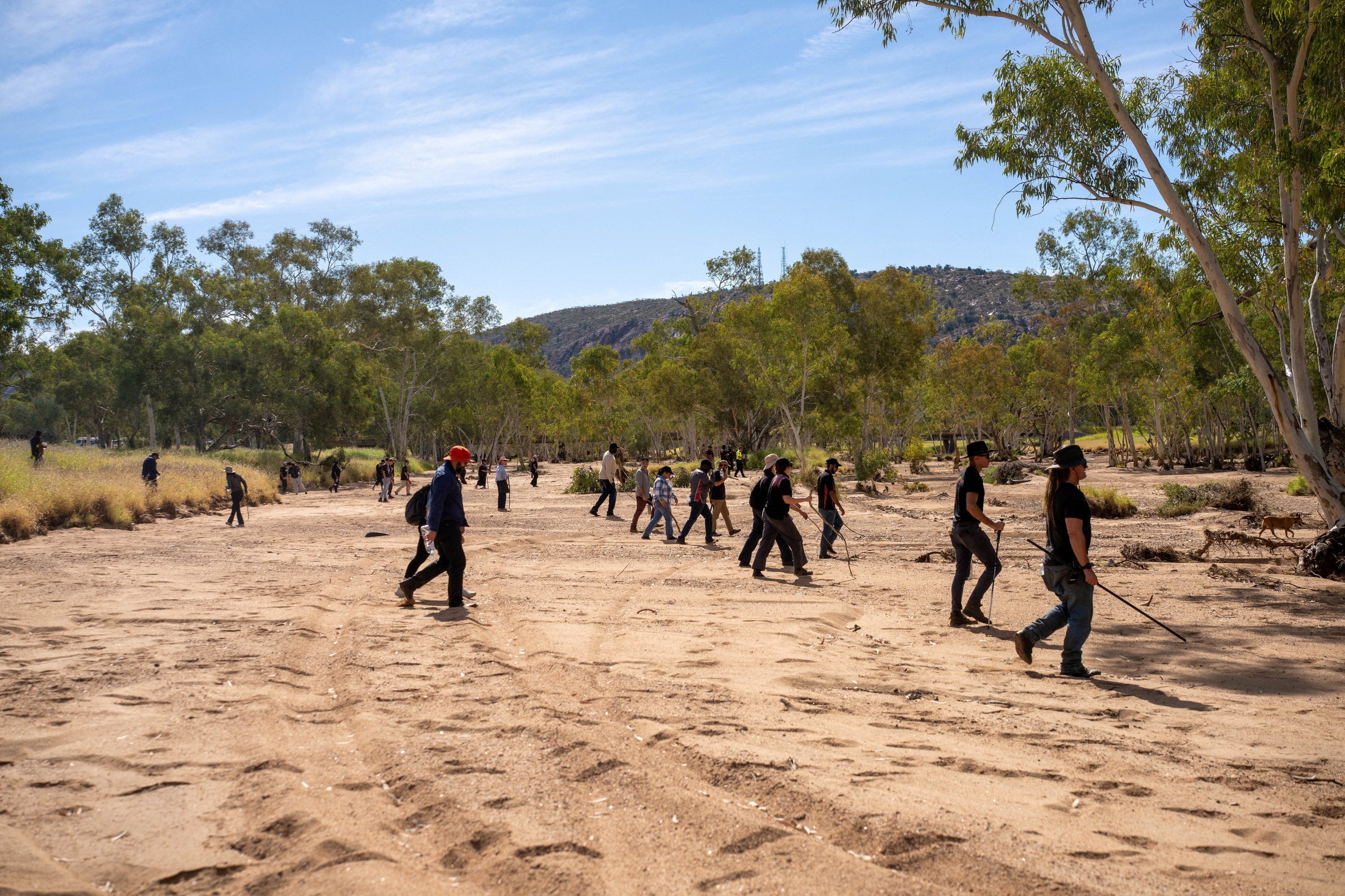 Volunteers in the remote northern town join the search for the five-year-old