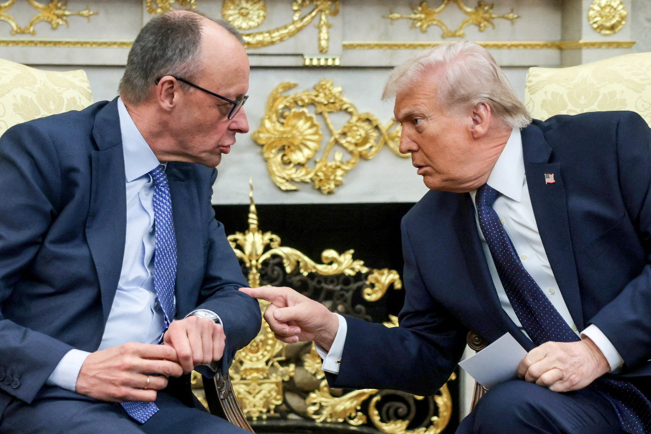 Donald Trump with the German chancellor Friedrich Merz