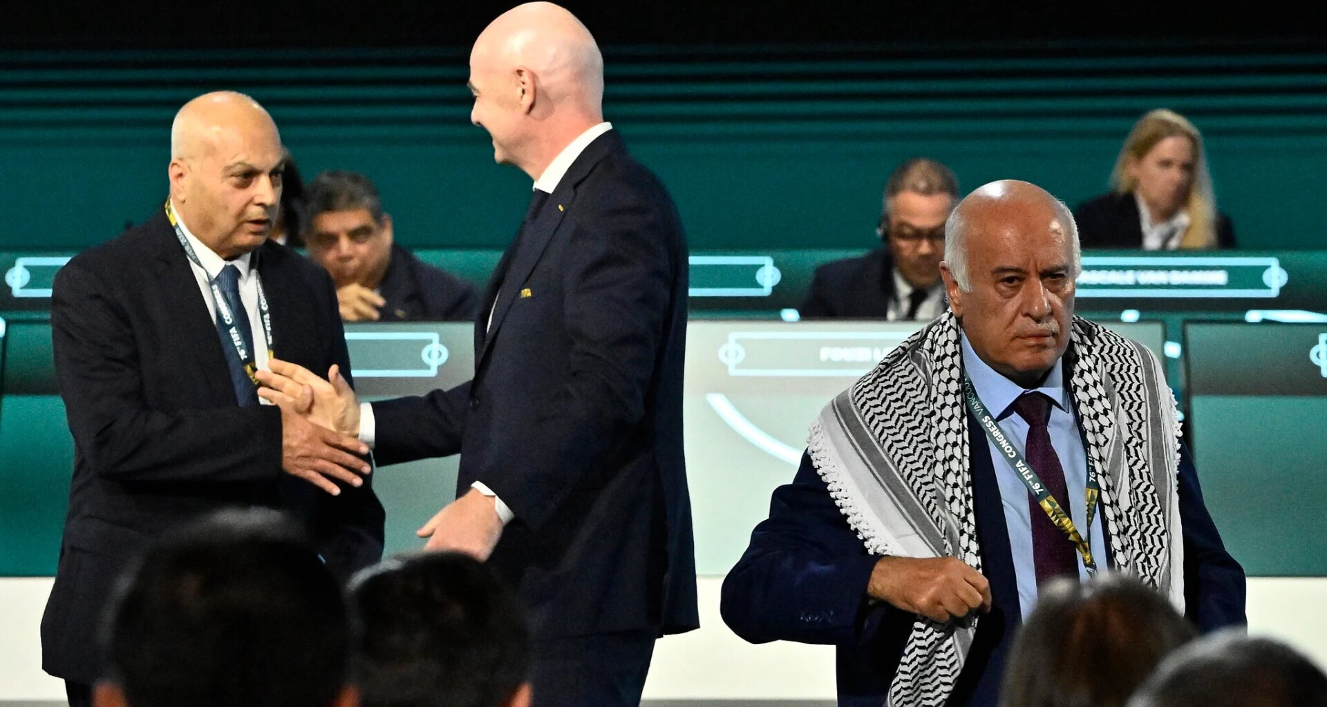 Palestinian soccer chief refuses to shake hands with Israel federation VP at FIFA event
