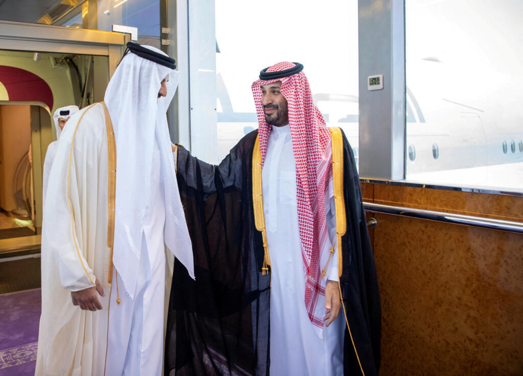 Saudi Crown Prince Mohammed bin Salman receives The Emir of Qatar, Sheikh Tamim bin Hamad Al Thani ahead of an exceptional meeting of the Gulf Cooperation Council (GCC), In Jeddah, Saudi Arabia, on 28 April, 2026.