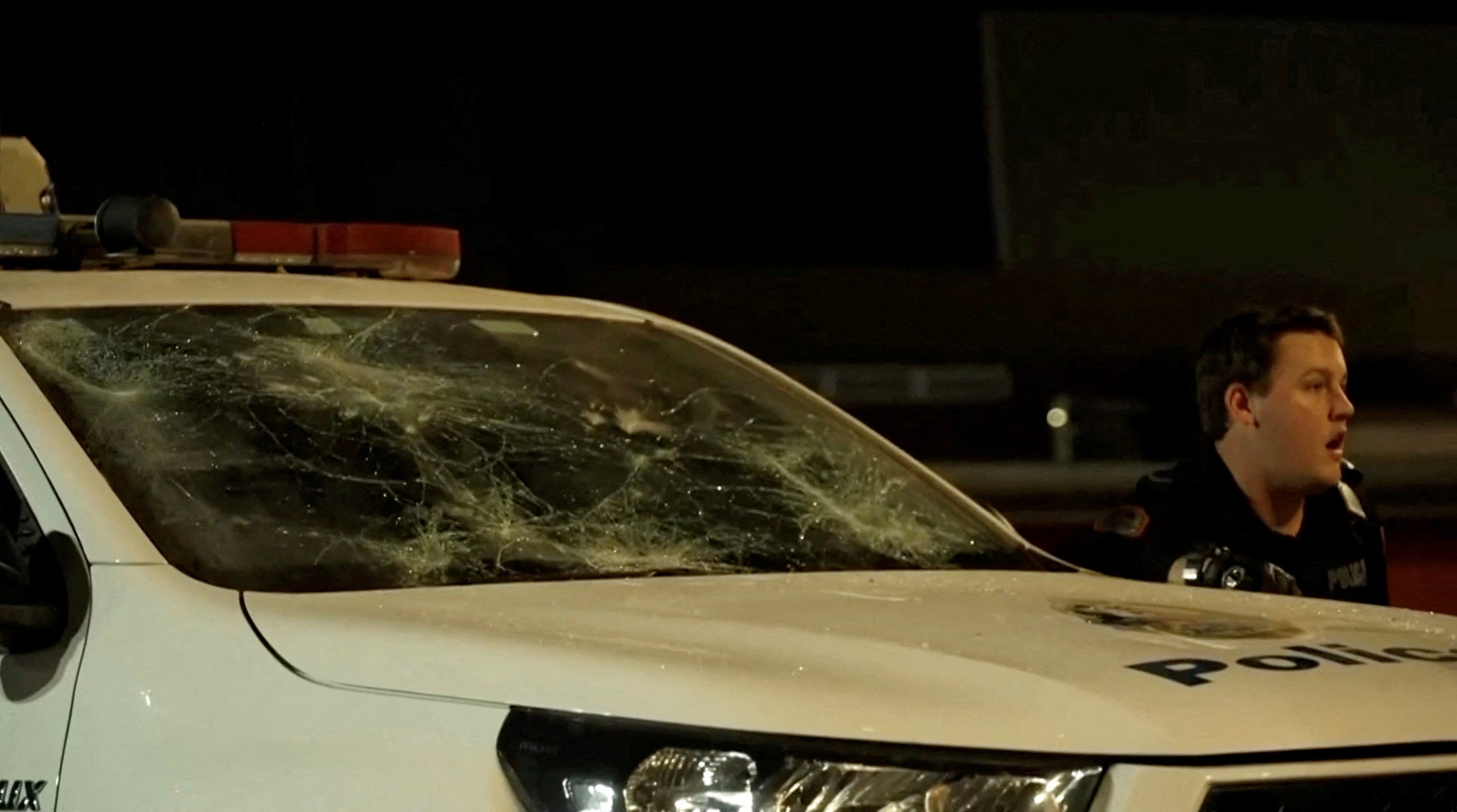 Several officers have been injured in the violence