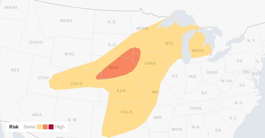 Severe Storms to Bring Strong Winds and Hail to Central United States