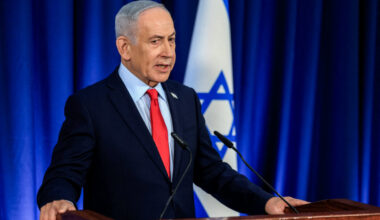 In this file photo, Israeli Prime Minister Benjamin Netanyahu gives a press conference in Jerusalem on March 19, 2026.