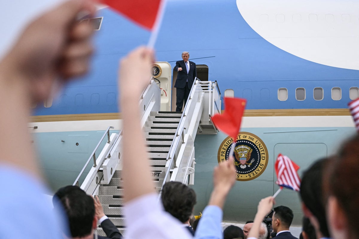 Trump in China live: US president claims he and Xi are agreed on how Middle East conflict should end