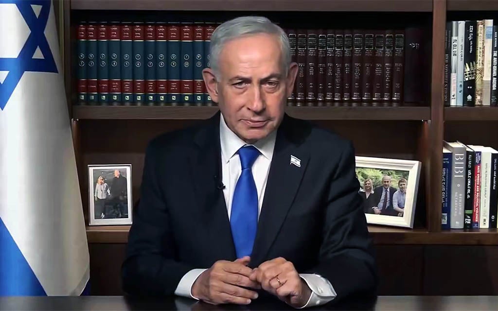 Prime Minister Benjamin Netanyahu makes a video statement, May 11, 2026. (Screenshot/GPO)