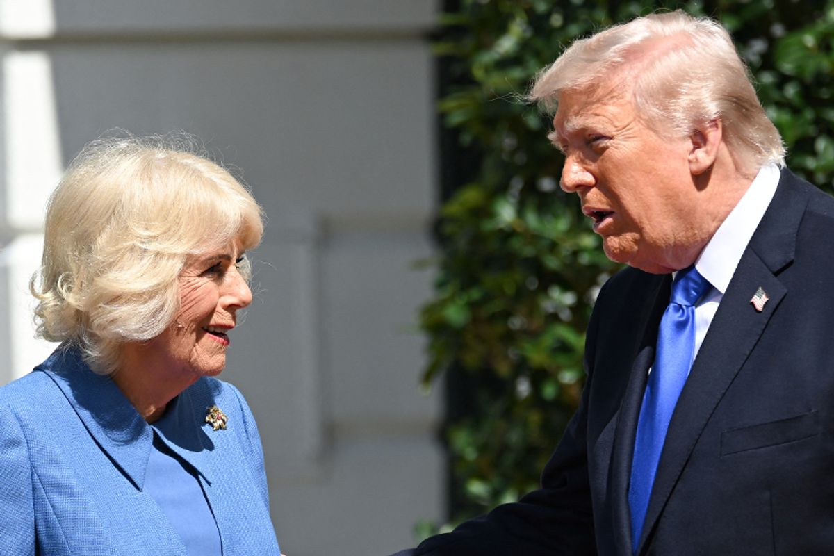 Donald Trump and Queen Camilla in Washington DC today