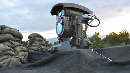The Iron Beam laser system, made by Rafael Advanced Defense Systems.
