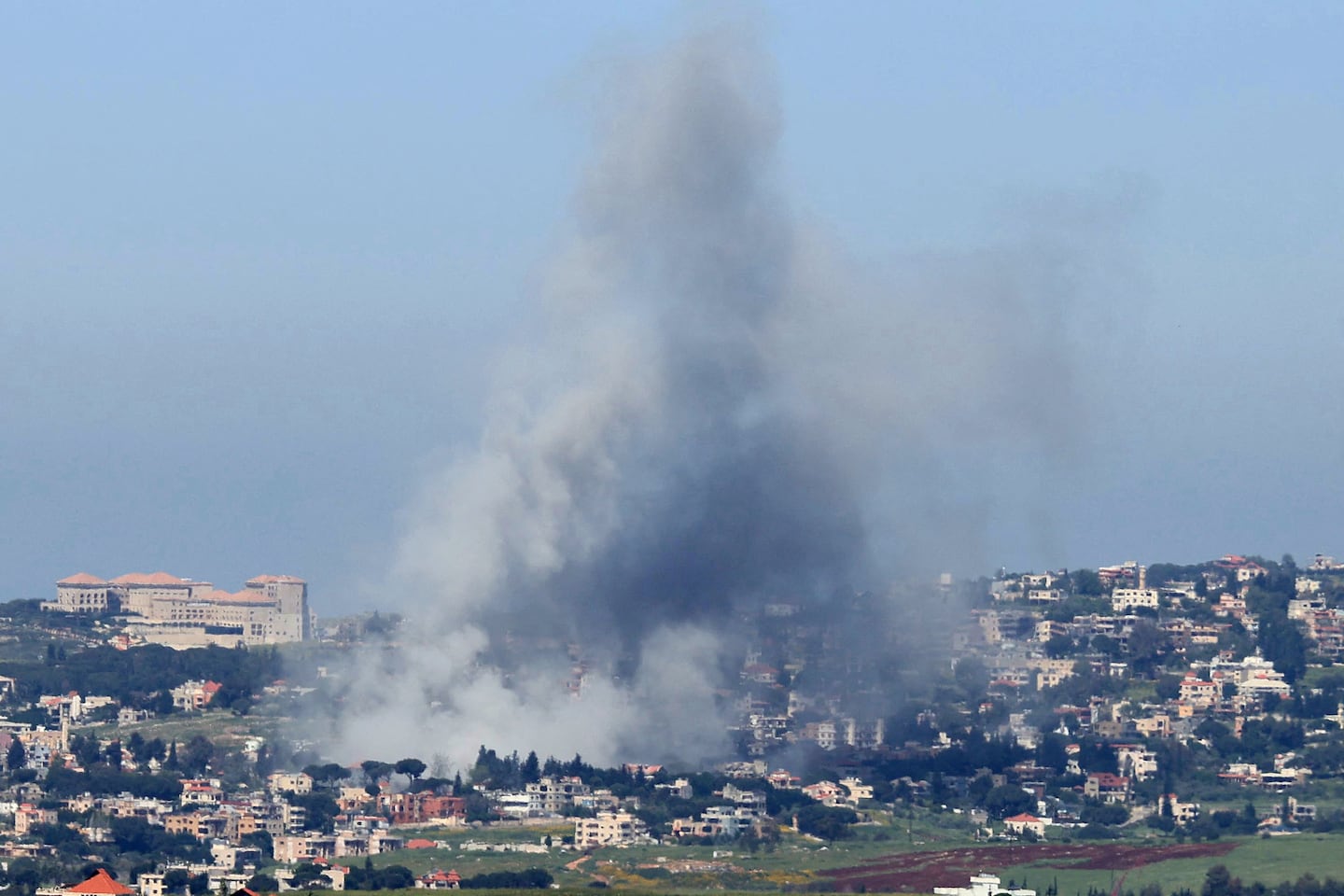 Smoke rises from the site of an Israeli airstrike that targeted the southern Lebanese village of Mayfadoun in the Nabatieh district on May 2, 2026. Israel has pressed its attacks on Lebanon as the fragile ceasefire, announced after a round of direct talks between the two countries' ambassadors in Washington, neared its two-week mark. Israeli attacks on Lebanon have killed more than 2,500 people since March 2, according to Lebanese authorities.