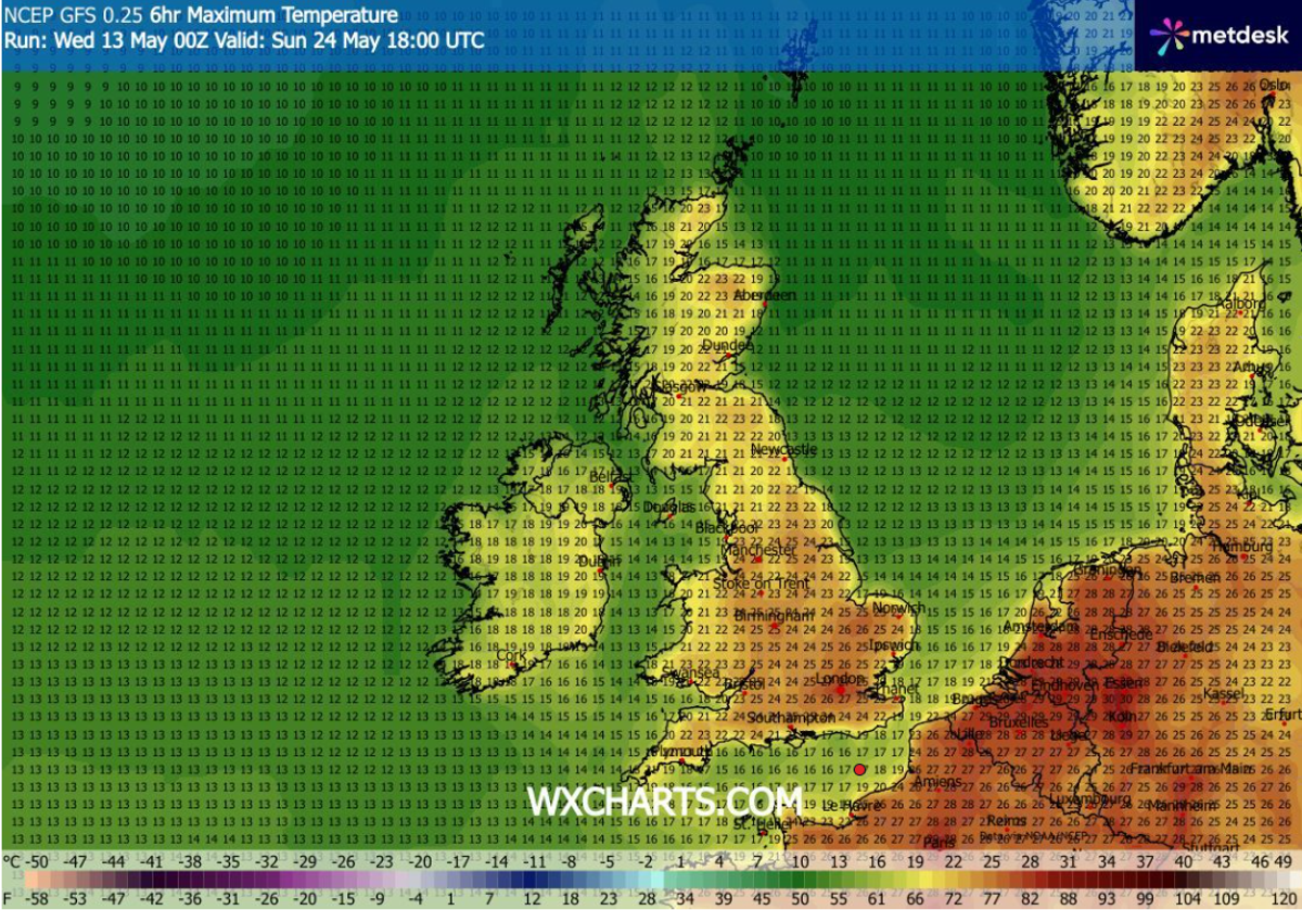 UK weather map