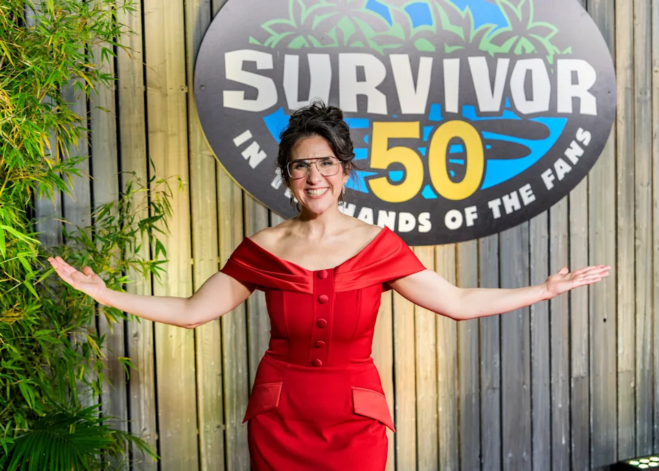 Aubry Bracco attends the Survivor 50 Live Finale at the Paramount Studios lot in Los Angeles, California.