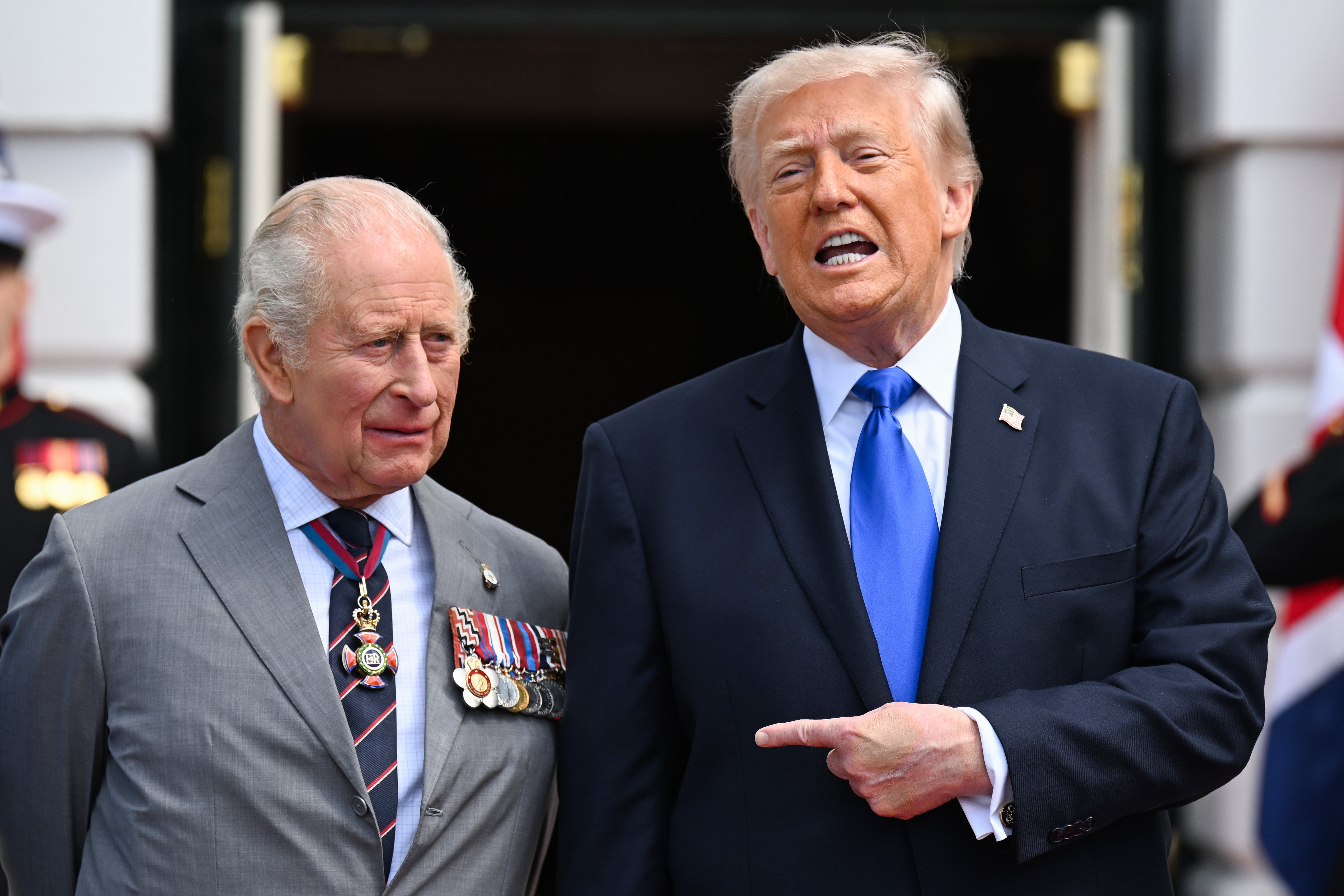 US President Donald Trump bids farewell to the King outside the White House last month (Samir Hussein/PA)