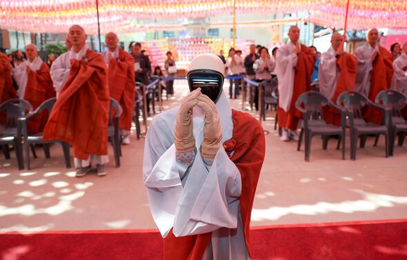 Humanoid robot at Buddhist ordination, Seoul, Korea - 06 May 2026 Humanoid robot at Buddhist ordination, Seoul, Korea - 06 May 2026
