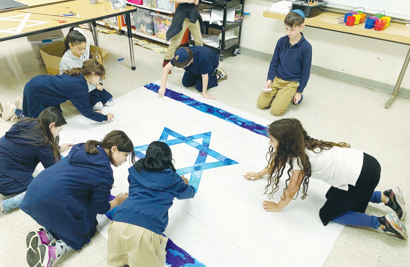 AN ACTIVITY in solidarity with Israel takes place at the Bi-Cultural Hebrew Academy – Jewish Day School in Stamford, Connecticut.