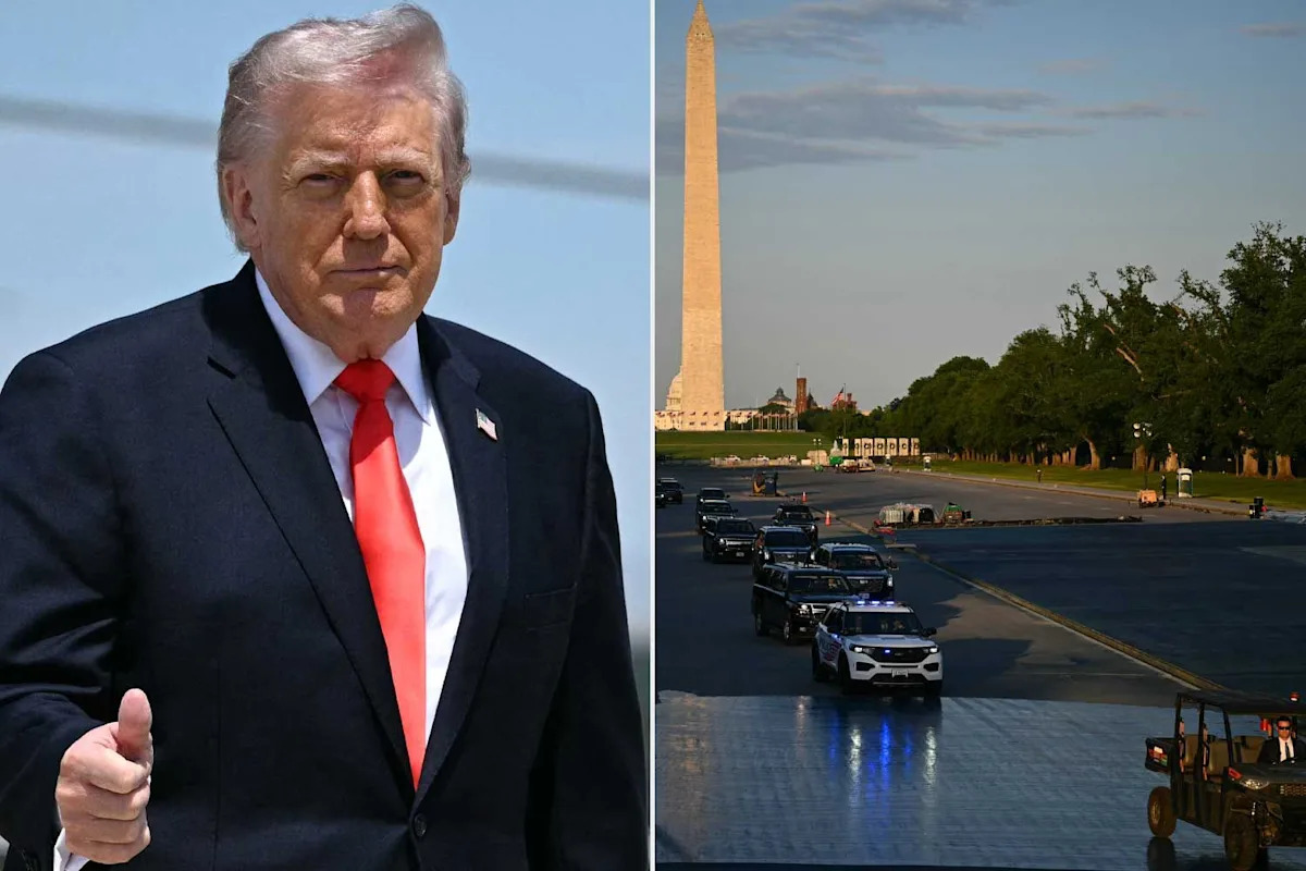 Trump's Motorcade Drives Over the Lincoln Memorial Reflecting Pool amid Efforts to ‘Make D.C. Beautiful Again’