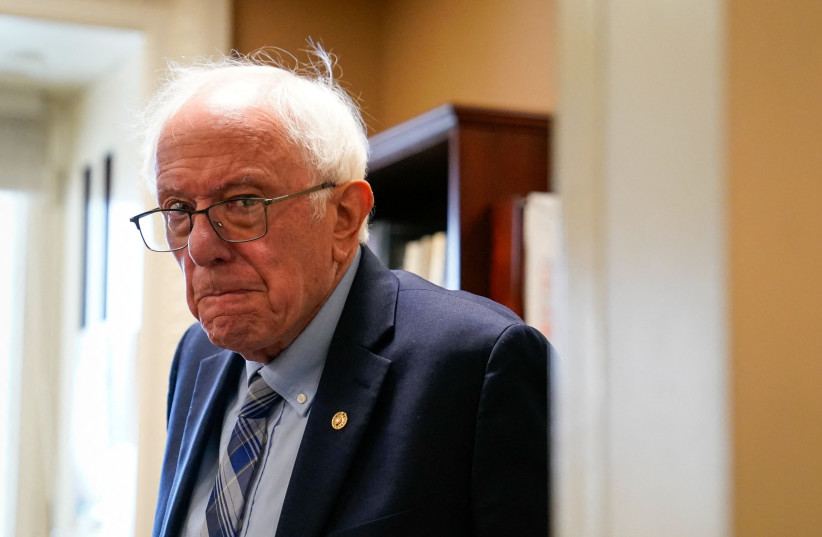 US SENATOR Bernie Sanders arrives for a news conference on blocking offensive weapons sales to Israel, at the Capitol last year. Israeli action,s which he warned would lead to catastrophe, have, in fact, contributed to stability, the writer argues.
