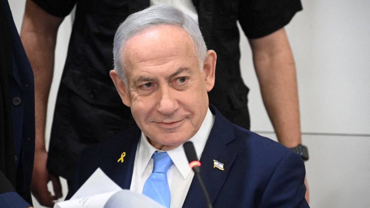 Israeli Prime Minister Benjamin Netanyahu attends his trial on corruption charges at the district court in Tel Aviv, Israel, 12 March 2025