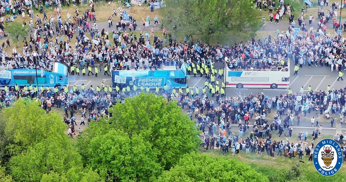 A police image from the skies of the historic parade on Bank Holiday Monday