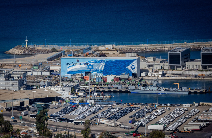 View of the Haifa port in the Northern Israeli city of Haifa, November 17, 2024.