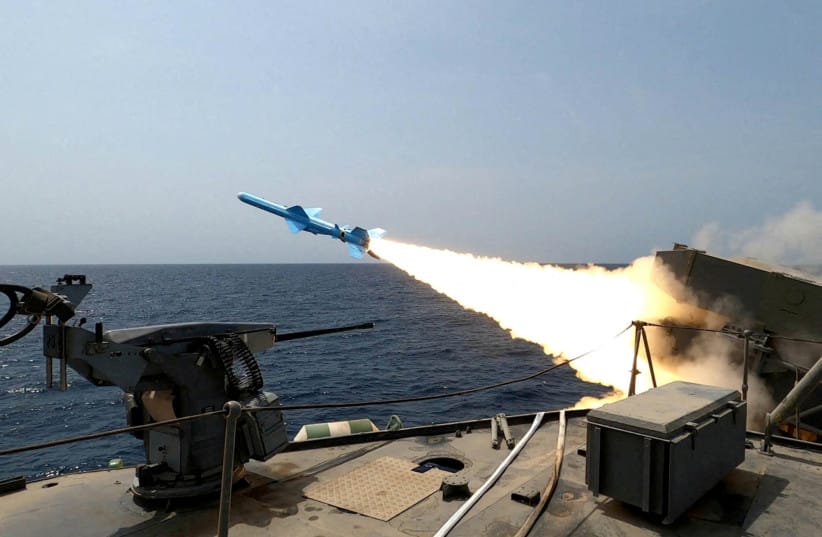 An Iranian missile is launched during a military exercise at an undisclosed location in Iran, August 20, 2025 (credit: IRANIAN ARMY/WANA