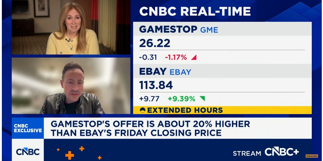GameStop CEO's Very Awkward Interview After $55.5 Billion eBay Offer