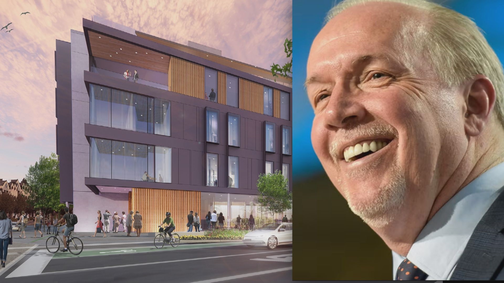 Click to play video: 'New Royal Roads University campus honours late John Horgan'