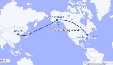 Elon Musk, Jensen Huang Join Air Force One for Trump's Trip to China
