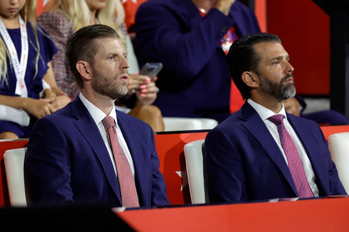 Eric Trump, left, and Donald Trump Jr. are executive vice presidents of the Trump Organization.