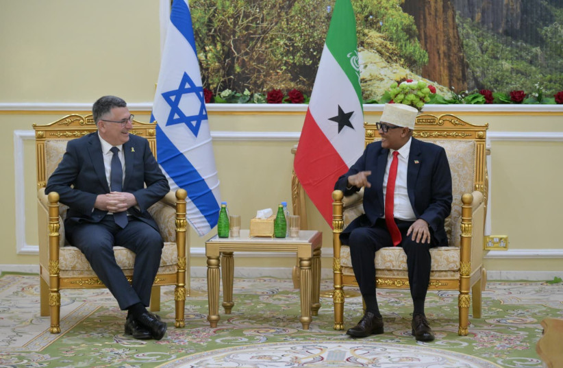 Foreign Minister Gideon Sa'ar meets with Somaliland President Abdirahman Mohamed Abdillahi in first diplomatic visit to Somaliland on January 6, 2026.