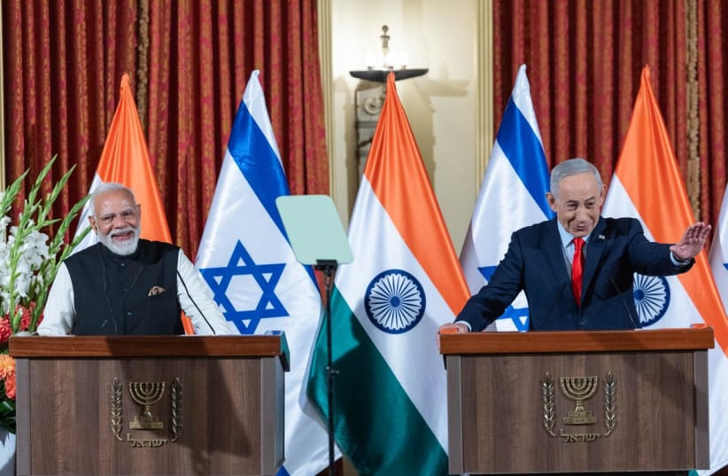 Prime Minister Benjamin Netanyahu and Indian Prime Minister Narendra Modi meet in Jerusalem, February 26, 2026.