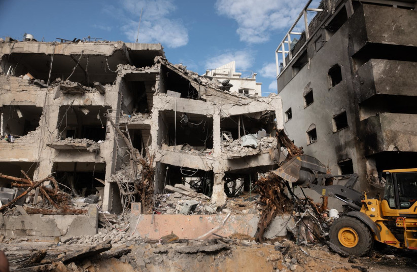 Destroyed building in central Israel following Iranian missile strikes on February 28, 2026.