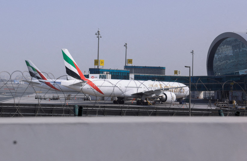 Planes are parked at Terminal 3 of the Dubai International Airport, following the United States and Israel strikes on Iran, in Dubai, United Arab Emirates, March 2, 2026.