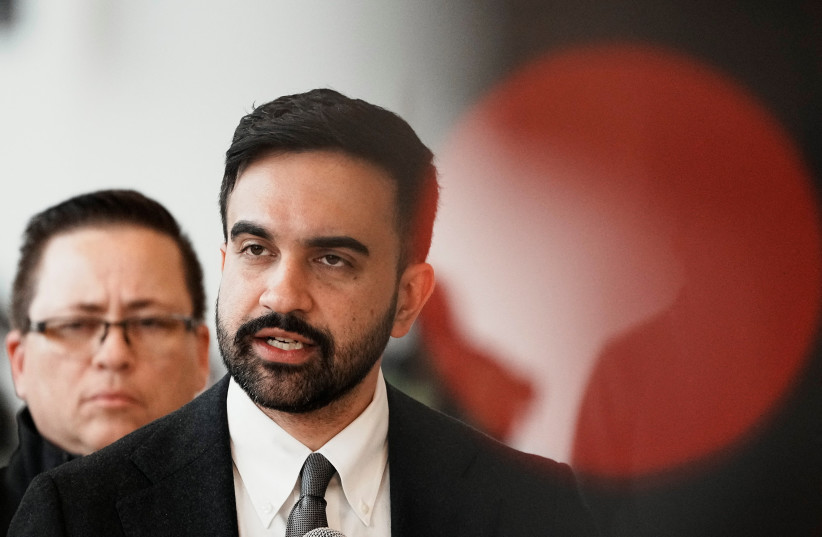 NYC Mayor Zohran Mamdani speaks at a press conference after an Air Canada Express jet collided with a ground vehicle at New York's LaGuardia Airport in Queens, New York, U.S., March 23, 2026.