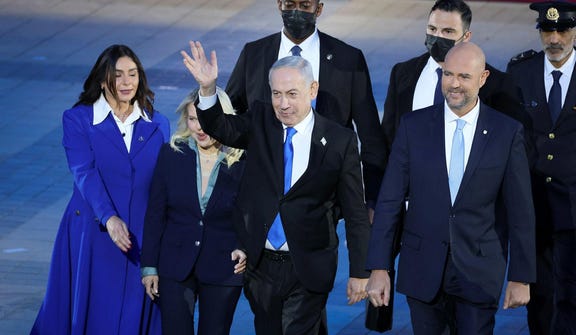 Prime Minister Benjamin Netanyahu at Mount Herzl in Jerusalem, earlier this week.
