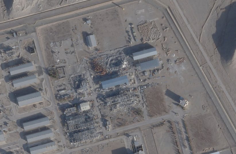 A satellite imagery taken on February 1, 2026, shows a new roof over a previously destroyed building at Isfahan nuclear site, Iran.