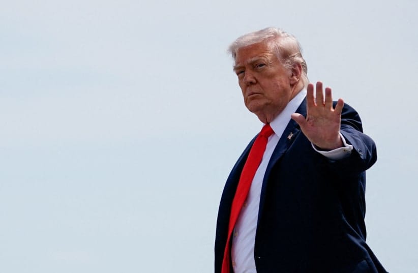 US President Donald Trump disembarks Air Force One upon his arrival at Ocala International Airport in Ocala, Florida, US, May 1, 2026.
