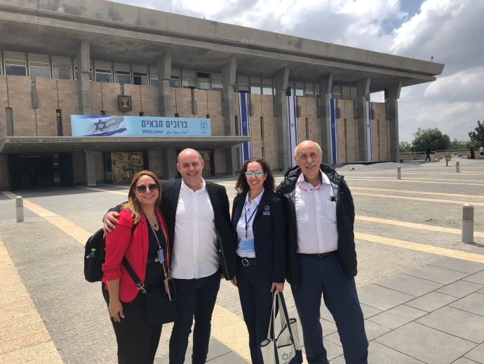 Ronit Nawoganker, Dotan Sofer, Smadar Lublin-Katz, and Ami Parter - representing Israeli civil support organizations alongside Operation Israel.