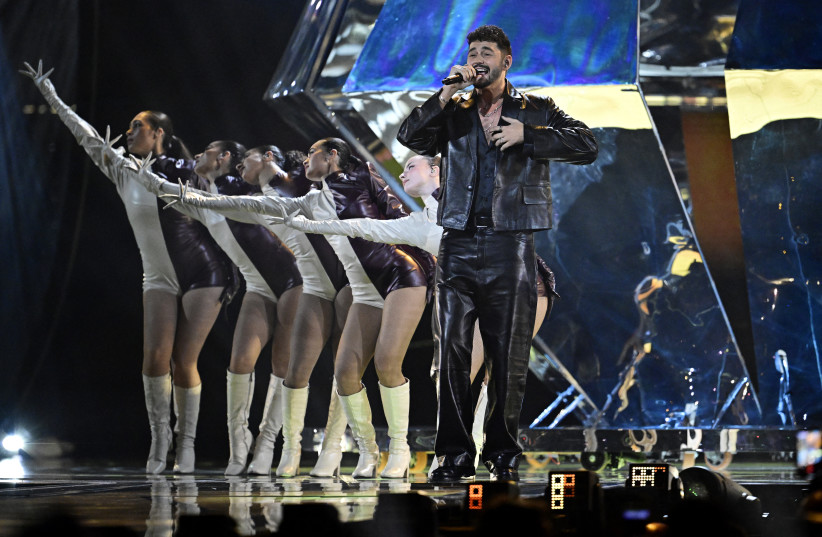 Israeli singer Noam Bettan, representing Israel with the song 'Michelle', performs during a dress rehearsal for the first semi-final of the Eurovision Song Contest 2026 (ESC) at Wiener Stadthalle in Vienna, Austria on May 11, 2026.