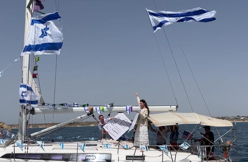 Israeli activists on board one of the vessels of the Israeli 'Hasbara' flotilla. May 17, 2026.