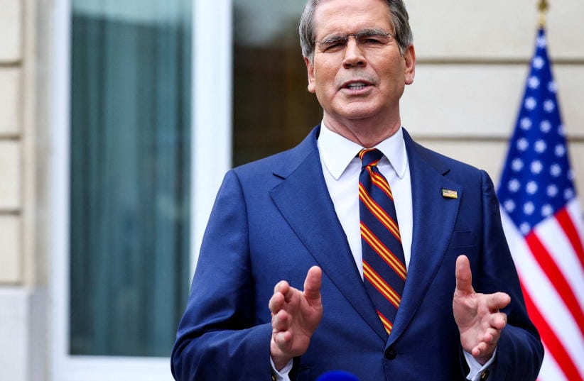 US Treasury Secretary Scott Bessent speaks to the media after two days of meetings with a Chinese delegation, in Paris, France March 16, 2026. 