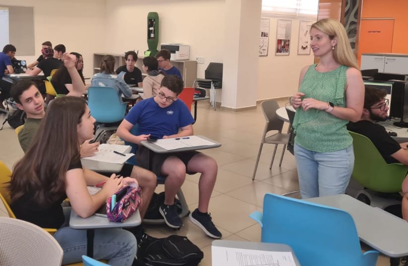 GABRIELLE SOFFER COHEN in her accelerated English class at ORT Motzkin.