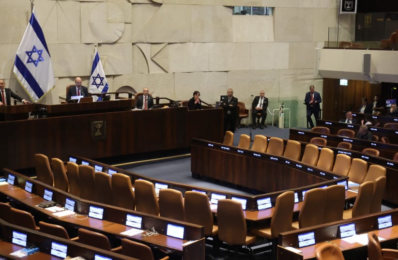The Knesset plenum as seen on May 20, 2025.