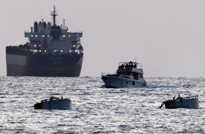 Israeli soldiers seen on a vessel belonging to the Global Sumud Flotilla as seen from Ashdod, May 19, 2026.