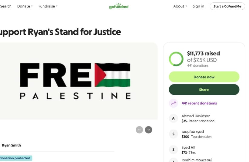 A screenshot of the harrasser's GoFundMe.