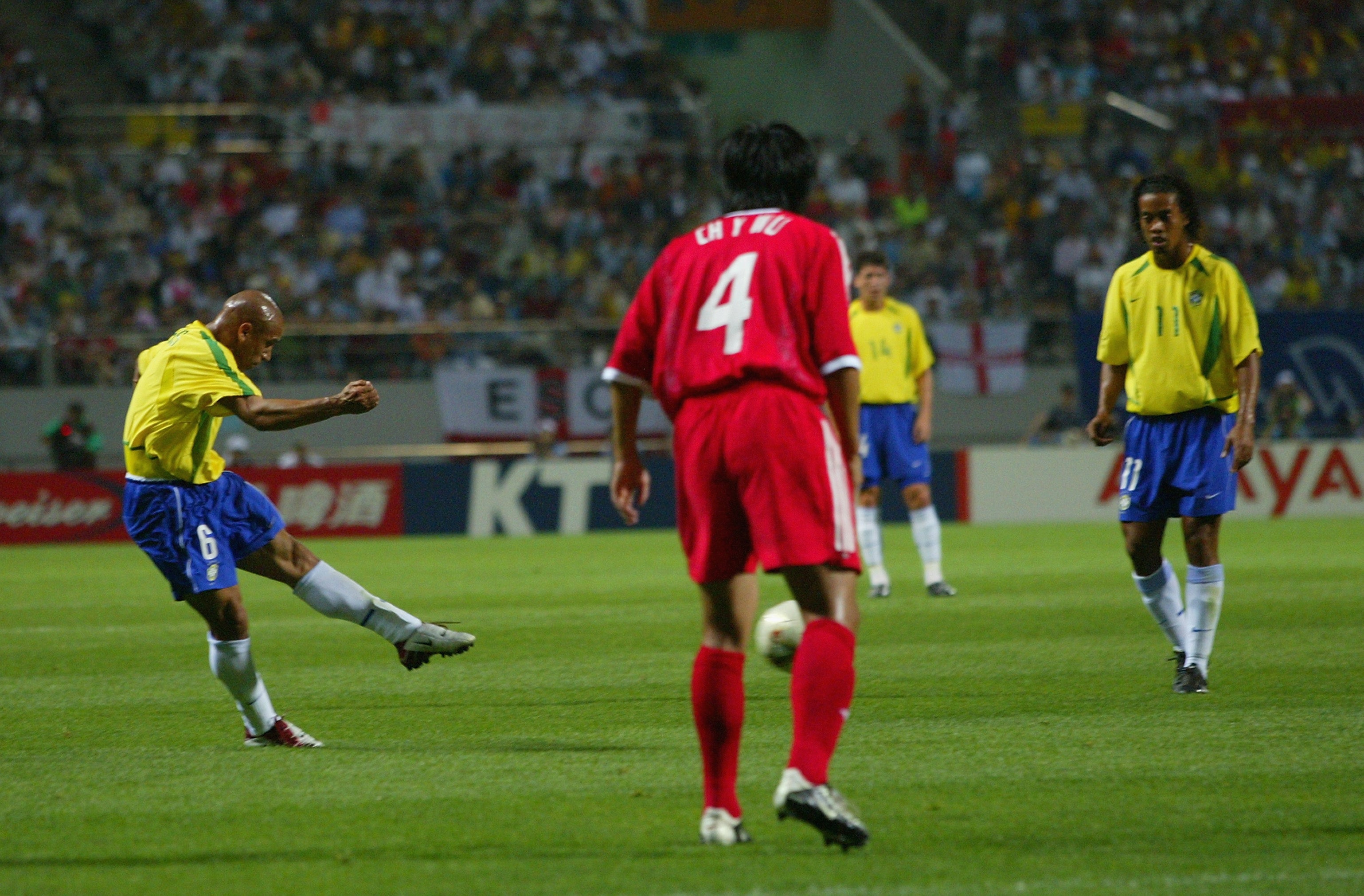 Roberto Carlos scored a rasping free-kick against China in 2002