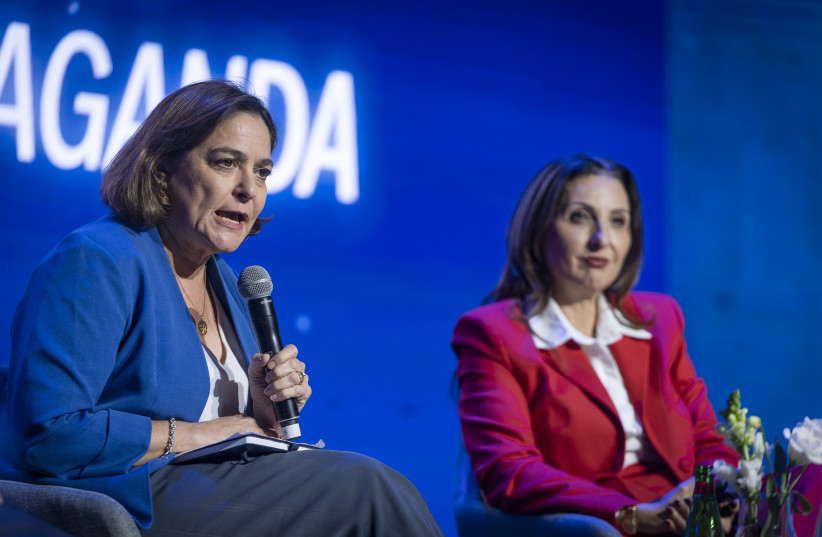 Caroline Glick, International Affairs Advisor to the Prime Minister of Israel attends the FOZ Ambassadors Summit in Jerusalem, December 7, 2025.