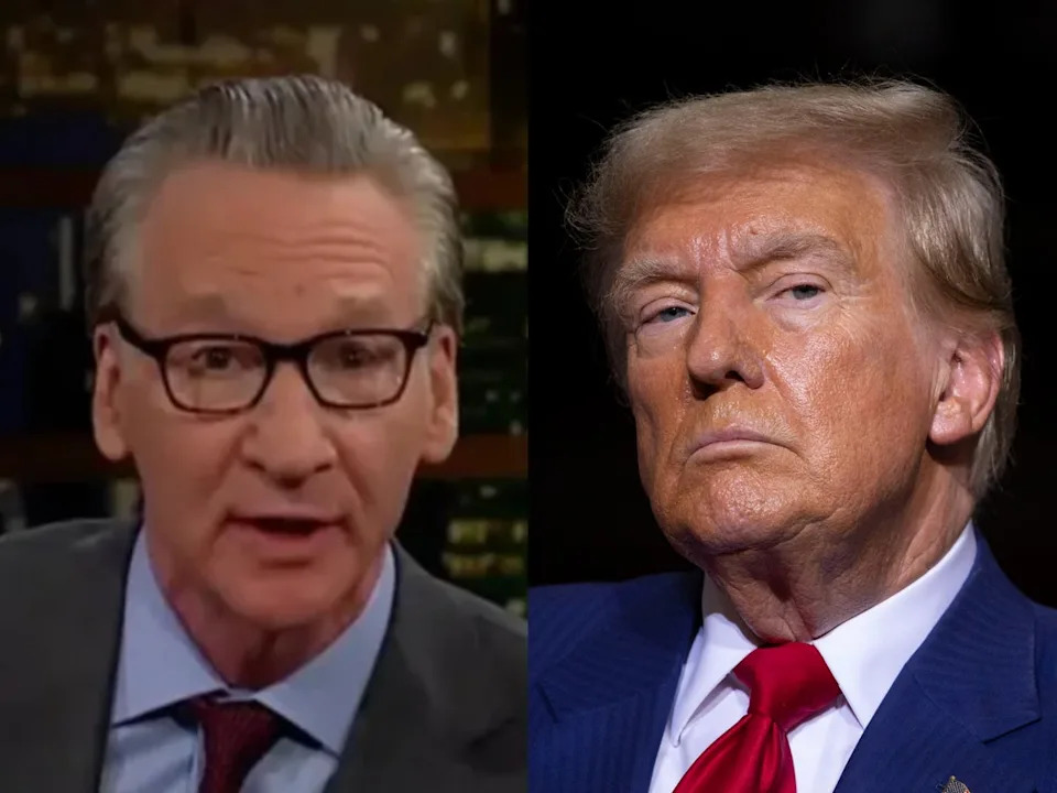 Donald Trump has reignited his feud with Bill Maher over the latter’s interview with California Governor Gavin Newsom (YouTube / Getty Images)